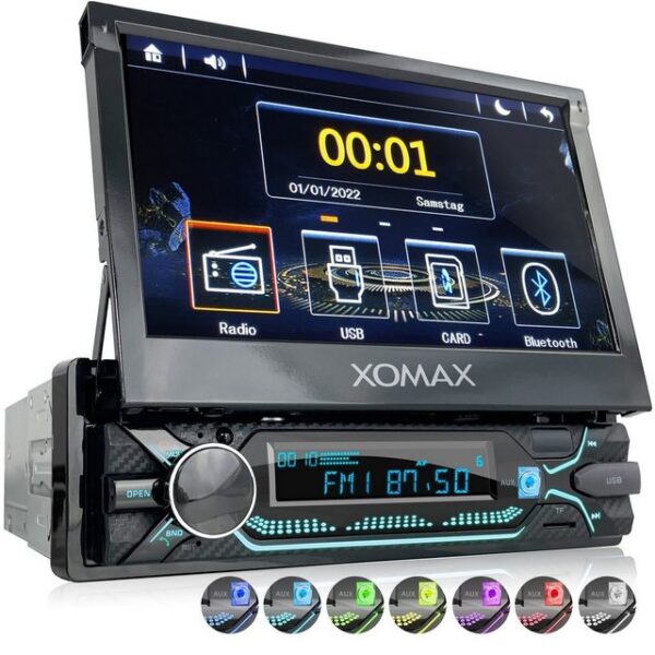 XOMAX XM-V747 Autoradio mit 7 Zoll Bildschirm, Bluetooth, USB, SD, 1 DIN Autoradio