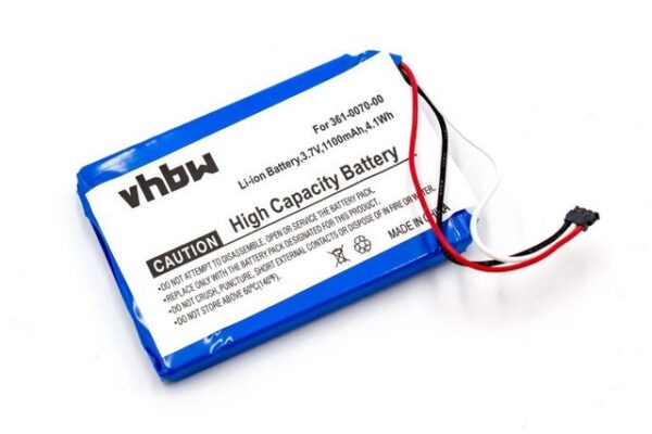 vhbw Akku Ersatz für Baugleiche Originalteilebezeichnung Garmin 361-00070-00 für Navigation Strassen Navigation (1100mAh, 3,7V, Li-Ion) 1100 mAh