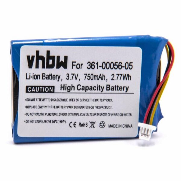 vhbw Akku Ersatz für Garmin 361-00056-05, 361-00056-11 für Navigation Strassen Navigation (750mAh, 3,7V, Li-Ion) 750 mAh