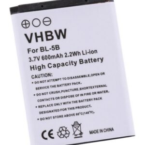 vhbw Smartphone-Akku Ersatz für BLU N5B80T für Mobilfunk / Foto Kompakt / Navigation Sport & Outdoor (600mAh, 3,7V, Li-Ion) 600 mAh