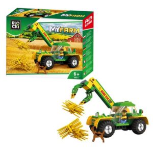 Blocki Konstruktions-Spielset BLOCKI MyFarm Trekker Traktor Bauernhof Bausatz Spielzeug 136 Teile