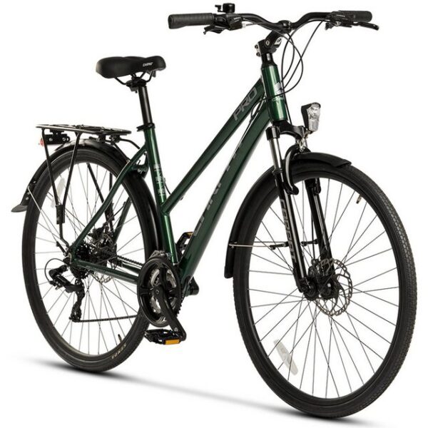 CARPAT SPORT Trekkingrad 28 Zoll Trekking Bike für Damen Herren, 24 Gang Shimano Tourney Schaltwerk, Kettenschaltung, (Aluminium Rahmen, Mechanische Scheibenbremse), Rennrad, Mountainbike, City Commuter Citybike Fahrrad