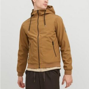 Jack & Jones Blouson Softshell Jacke mit Kapuze Trekking Outdoor Blouson JJEBASIC 5578 in Braun-2