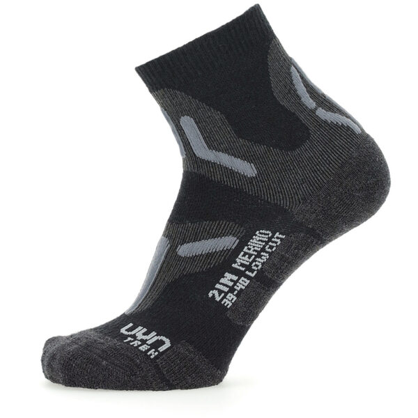 UYN Trekking 2in Merino Low Cut Trekkingsocken aus Merinowolle Damen black/grey 39-40