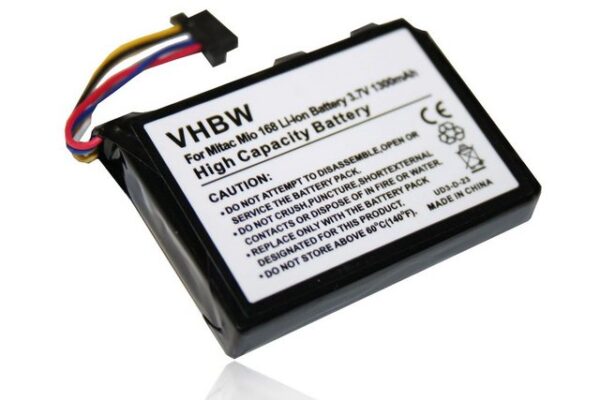 vhbw kompatibel mit Typhoon MyGuide Navigator 6500 XL Akku Li-Ion 1300 mAh (3,7 V)