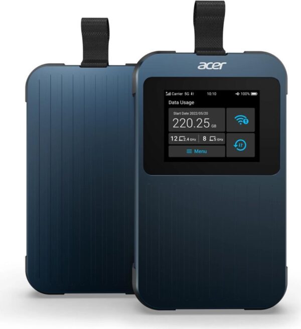 Acer Connect ENDURO M3 5G Mobile Wi-Fi - Modem/Router für Mobilfunknetze - Blau - Polycarbonat (PC) - TFT - 6,1 cm (2.4 ) - 802.11a - 802.11b - 802.11g - Wi-Fi 4 (802.11n) - Wi-Fi 5 (802.11ac) - Wi-Fi 6 (802.11ax) (FF.G1QTA.001)