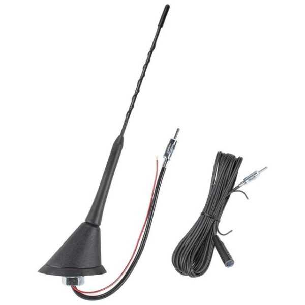 tomzz Audio Dachantenne 16V-Look AM/FM mit 450cm Kabel Verstärker DIN-Stecker Anti Autoradio-Ersatzantennenstab