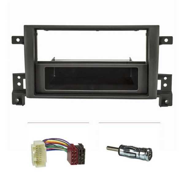 tomzz Audio Radioblende Set passt für Suzuki Grand Vitara ab Bj.2005 schwarz mit R Autoradio