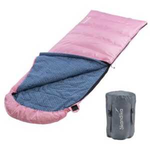 Skandika Deckenschlafsack Dundee Flanell, Baumwolle, Luxus-Qualität, koppelbar, Doppelschlafsack, 3 Jahreszeiten, bis -20°C, 220 x 80 cm, Outdoor Camping Schlafsack