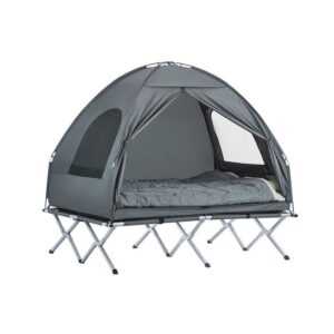 SoBuy Feldbett OGS32 Campingzelt 4in1-Zelt mit Campingliege Schlafsack Luftmatratze