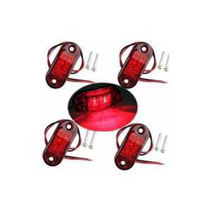 4 Stück Rot IP65 12V/24V Oval led Seitenmarkierungsleuchten Vordere Rückleuchten Lampen Universal Positionsanzeige für lkw Anhänger Van Caravan Auto