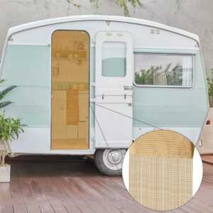 Fadenvorhang ( 56x185cm ) in Gold, Caravan Camping Fadengardine ideal für Wohnwagen / Wohmobil als Türvorhang - Gold