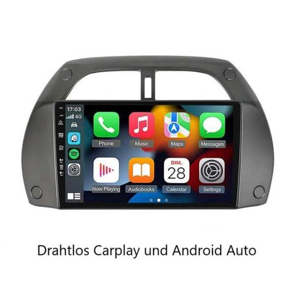 GABITECH Für Toyota RAV4 Android 13 Autoradio 9 Zoll BT GPS Navi 2001-2006 FM Einbau-Navigationsgerät (Bluetooth 5.0 Drahtlos Carplay. 8GB RAM FM RDS)