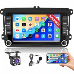 Hikity 7" Android Autoradio Für VW GOLF 5 6 Passat Touran Tiguan Polo Skoda Autoradio (Android 13, Passat Touran Tiguan, Polo Skoda, GPS Navi)