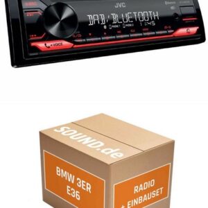 JUST SOUND best choice for caraudio Autoradio Einbaupaket mit KD-X282DBT für 3er BMW E36 mit Bose System Autoradio