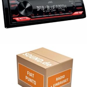 JUST SOUND best choice for caraudio Autoradio Einbaupaket mit KD-X282DBT passend für Fiat Punto Typ 188 Autoradio