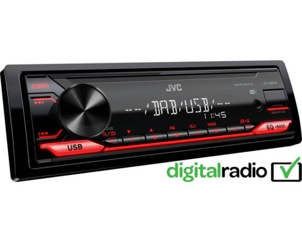 JVC KD-X182DB Digital Autoradio DAB+/FM Tuner mit Front- AUX/USB Autoradio (Digitalradio (DAB), FM-Tuner mit RDS, 22,00 W, kontraststarkes LCD-Display)