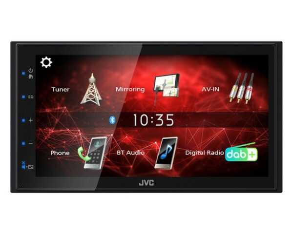 JVC KW-M27DBT 2-DIN Autoradio Digital Media Receiver 6,8-Zoll Autoradio (Digitalradio (DAB), FM-Tuner, Bluetooth Audio und Freisprechen, iPhone und Android Steuerung)