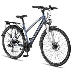 Licorne Bike Premium Touring Trekking Bike in 28 Zoll - Fahrrad für Jungen, Mädchen, Damen und Herren - 21 Gang-Schaltung - Mountainbike - Crossbike