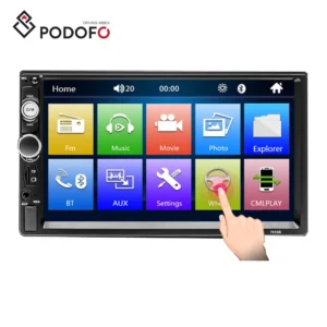 Podofo 7 Inch Double Din 7010B Car Radio Car Stereo Autoradio HD Touch Screen BT Phone Link FM USB AUX-IN Car Mp5 Player