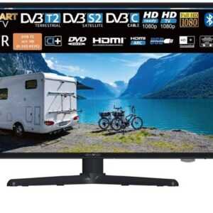 Reflexion LDDW22i+ LED-Fernseher (55,00 cm/22 Zoll, Full HD, Smart-TV, DC IN 12 Volt / 24 Volt, Netzteil 230 Volt, Fernseher für Wohnwagen, Wohnmobil, Camping, Caravan, mit integriertem DVD-Player)