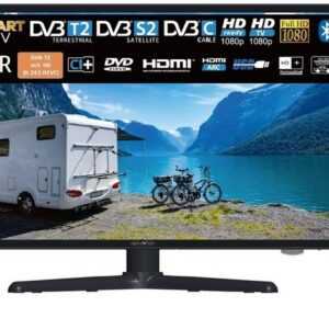 Reflexion LDDW24i+ LED-Fernseher (60,00 cm/24 Zoll, Full HD, Smart-TV, DC IN 12 Volt / 24 Volt, Netzteil 230 Volt, Fernseher für Wohnwagen, Wohnmobil, Camping, Caravan, mit integriertem DVD-Player)