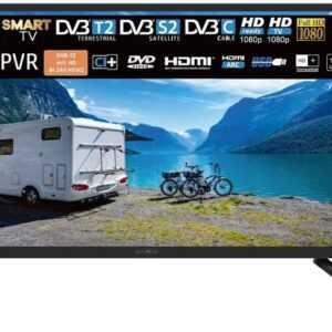 Reflexion LDDW32i+ LED-Fernseher (80,00 cm/32 Zoll, Full HD, Smart-TV, DC IN 12 Volt / 24 Volt, Netzteil 230 Volt, Fernseher für Wohnwagen, Wohnmobil, Camping, Caravan, mit integriertem DVD-Player)