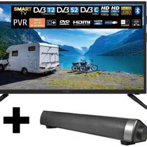 Reflexion LDDW32i+ LED-Fernseher (80,00 cm/32 Zoll, Full HD, Smart-TV, DC IN 12 Volt / 24 Volt, Netzteil 230 Volt, Fernseher für Wohnwagen, Wohnmobil, Camping, Caravan, mit integriertem DVD-Player, inkl. Soundbar)