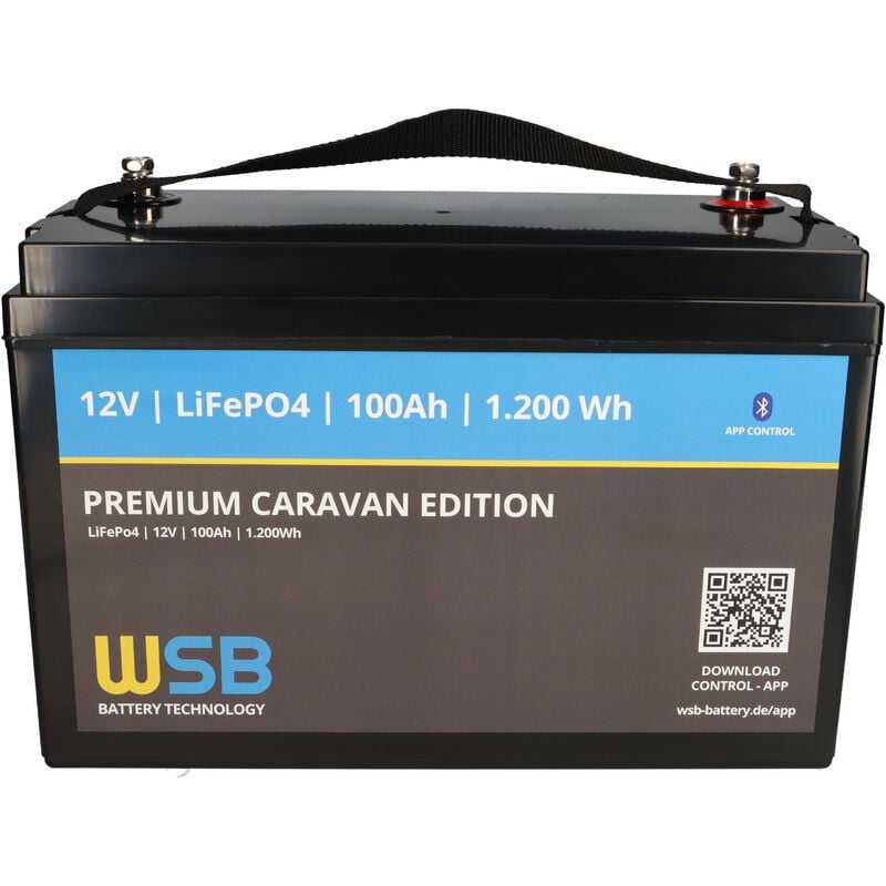 WSB – LiFePO4 Akku 12V (12,8V) 100Ah inkl. Bluetooth Caravan Edition