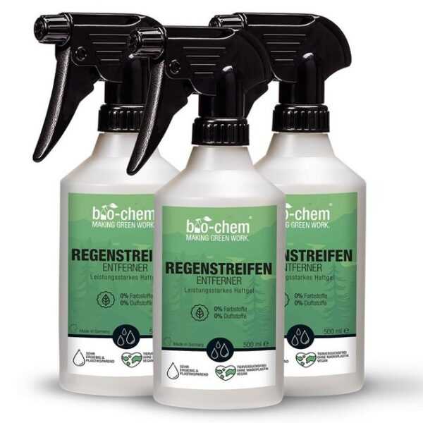 bio-chem Regenstreifen-Entferner 3x 0.5 l Handsprayflasche Reinigungsspray