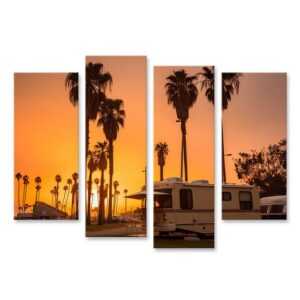 islandburner Leinwandbild Rv Caravan Camper Campingplatz Sunset Park Site Palm Trees H Bilder