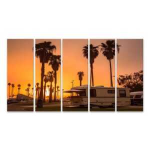 islandburner Leinwandbild Rv Caravan Camper Campingplatz Sunset Park Site Palm Trees H Bilder