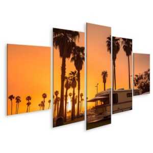 islandburner Leinwandbild Rv Caravan Camper Campingplatz Sunset Park Site Palm Trees H Bilder