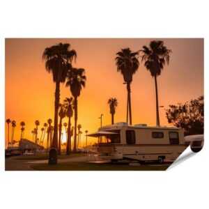 islandburner Poster Rv Caravan Camper Campingplatz Sunset Park Site Palm Trees H Bilder