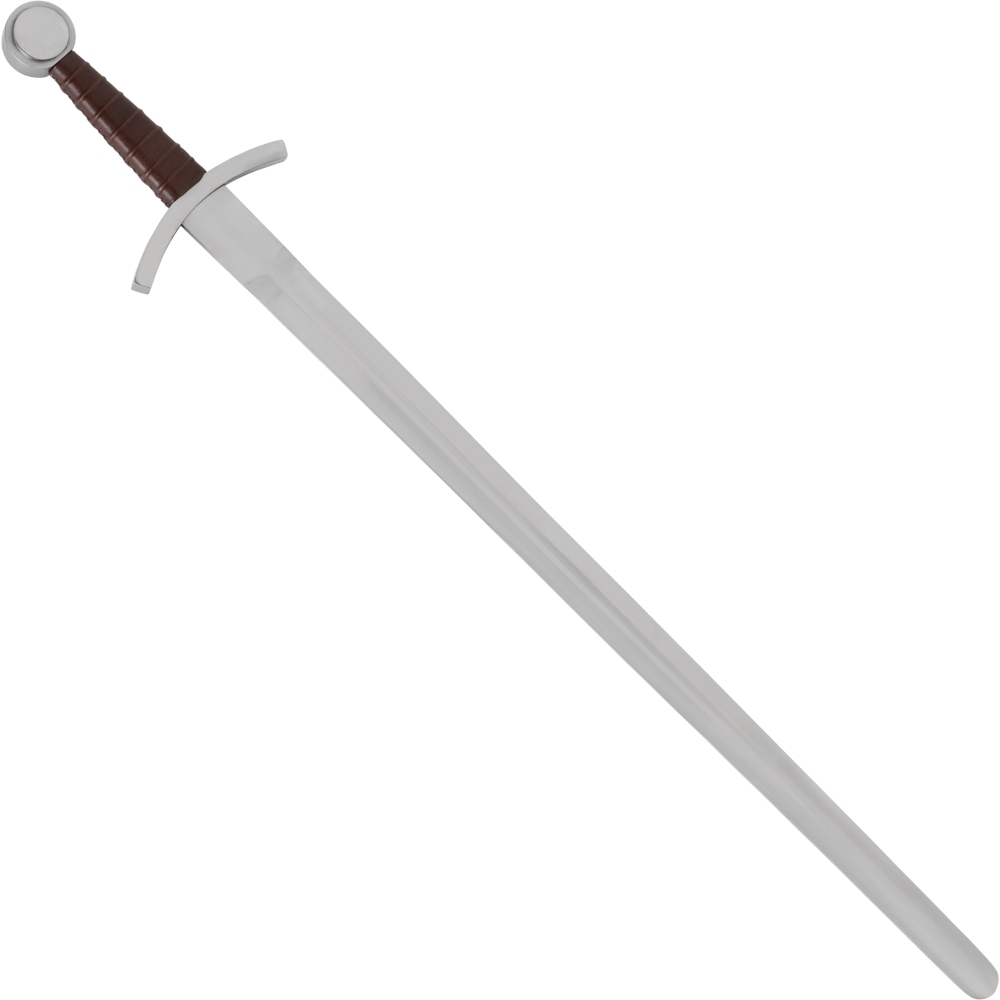 Schaukampfschwert Scheibenknauf braun mit Schwertscheide