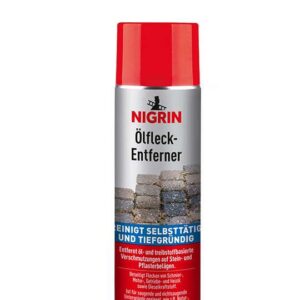 Nigrin Ölfleck-Entferner ist ein saugendes Bindemittel zur Entfernung von öl- und treibstoffbasierten Verschmutzungen auf Stein und Pflasterbelägen