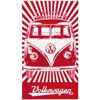 VW Collection T1 Bulli Strandtuch 160 x 90 cm Rot / Weiß - Outdoorzubehör EAN:0600514904087