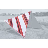 Bent Sonnensegel / Tarp Canvas Allover Set inklusive Stahlaufstellstange Oriental stripe white / zipper red - Pavillons & Tarps EAN:4001690500012