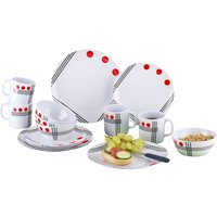 Berger Dots Melamin Geschirr-Set 16 teilig rot - Kunststoff und Melamin Geschirr-Sets EAN:4036231045448