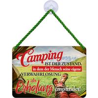 Blechschild Camping ist der Zustand - Outdoorzubehör von Blechwaren Fabrik Braunschweig EAN:4250778140996