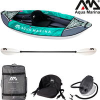 Aqua Marina Laxo Freizeit Kajak Set 7 teilig grün/grau für 1 Person - Schlauchboote