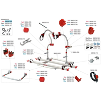 Fiamma Montagesatz passend für Carry Bike Pro C - Farbe Rot Fiamma Ersatzteilnummer 98656-168 - Ersatzteile Fahrzeug EAN:8004815079826