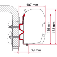 Fiamma Markisenadapter Hymercamp Wandmontage 400 - Markisenadapter EAN:8004815089832