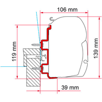 Fiamma F45 Markisenadapter für Hymer 300 cm - Markisenadapter EAN:8004815180461