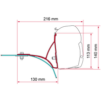 Fiamma Kit Ducato Roof Rack Markisenhalterung - Markisenadapter EAN:8004815234515