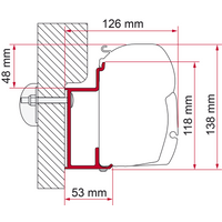 Fiamma Markisenadapter Eura Mobil Karmann Wandmontage - Markisenadapter EAN:8004815242381