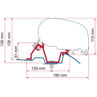 Fiamma Adapter Halterung F65 Eagle 400 für MB Sprinter H2 / VW Crafter - Markisenadapter EAN:8004815244217