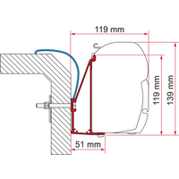 Fiamma Markisenadapter Rapido Serie 6 Wandmontage 350 - Markisenadapter EAN:8004815290702