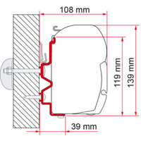 Fiamma Rapido Serie 9DF/9M/10 Markisenadapter für Fiamma F45 350 cm - Markisenadapter EAN:8004815298425