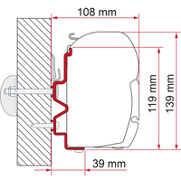 Fiamma Adapter Halterung F45 für Rapido Serie 9dF-9M-10  450 cm  - Markisenadapter EAN:8004815298449